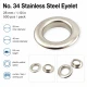 Kuşgözü No 34 Paslanmaz 28 mm ER0034P, yüksek kaliteli metal kuşgözü, tekstil, deri, çanta ve ayakkabı projeleri için ideal