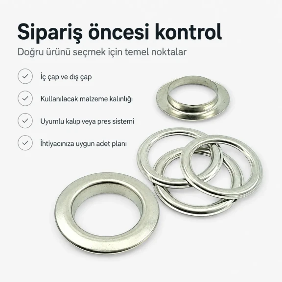 32 No 21 mm Düz Pirinç Kuşgözü 500 Adet/Paket - Tekstil ve Aksesuar Kullanımı için Uygun