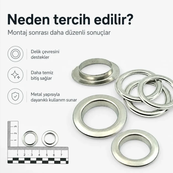 32 No 21 mm Düz Pirinç Kuşgözü 500 Adet/Paket - Tekstil ve Aksesuar Kullanımı için Uygun