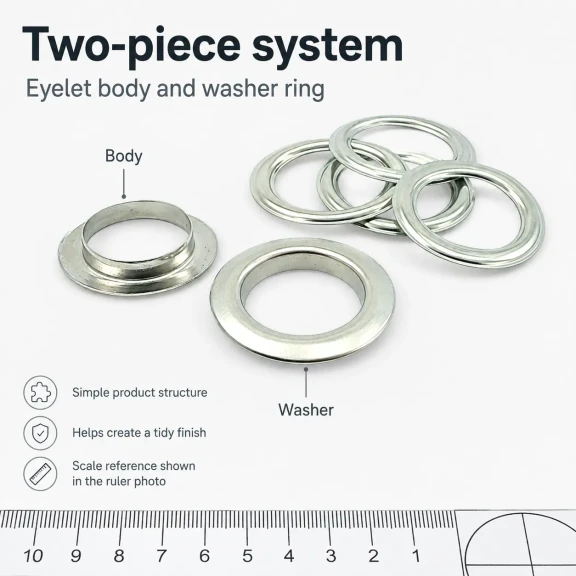 32 No 21 mm Düz Pirinç Kuşgözü 500 Adet/Paket - Tekstil ve Aksesuar Kullanımı için Uygun