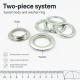 32 No 21 mm Düz Pirinç Kuşgözü 500 Adet/Paket - Tekstil ve Aksesuar Kullanımı için Uygun