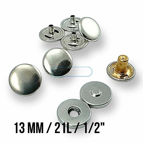 Magnetic Snap Buttons 12.5 mm Set of 4 Curved Brass ERMK0125PR