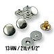 Magnetic Snap Buttons 12.5 mm Set of 4 Curved Brass ERMK0125PR