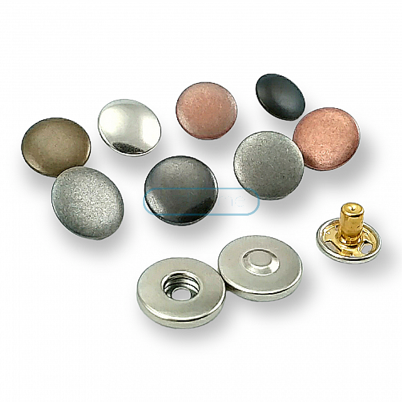 Magnetic Snap Buttons 15 mm Set of 4 Curved Brass ERMK015PR