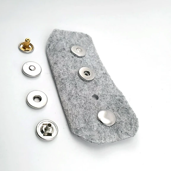 Mıknatıslı Çıtçıt 15 mm 4 lü Takım Bombeli Pirinç ERMK015PR