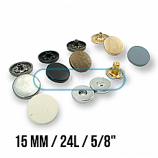Magnetic Snap Fastener 15 mm Set of 4 Flat Zamak (250 pcs/pkt) ERMK015ZMK15