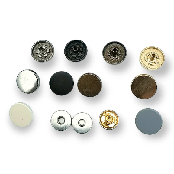 Mıknatıslı Çıtçıt 15 mm 4 lü Takım Düz Zamak ERMK015ZMK15