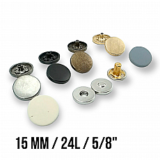 Magnetic Snap Fastener 15 mm Set of 4 Flat Zamak ERMK015ZMK15