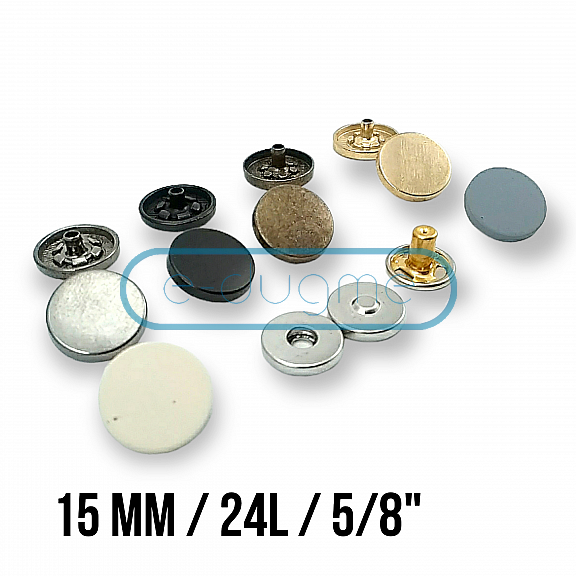 Magnetic Snap Fastener 15 mm Set of 4 Flat Zamak ERMK015ZMK15
