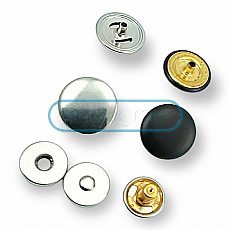 Magnetic Snap Buttons 18 mm Set of 4 Curved Brass ERMK018PR