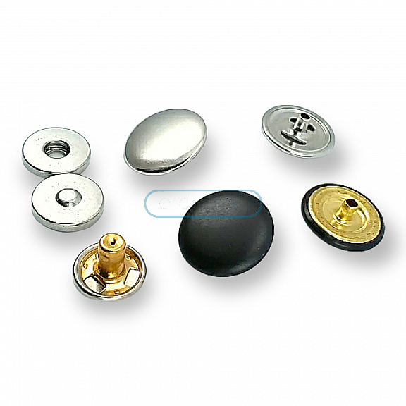 Magnetic Snap Buttons 18 mm Set of 4 Curved Brass ERMK018PR