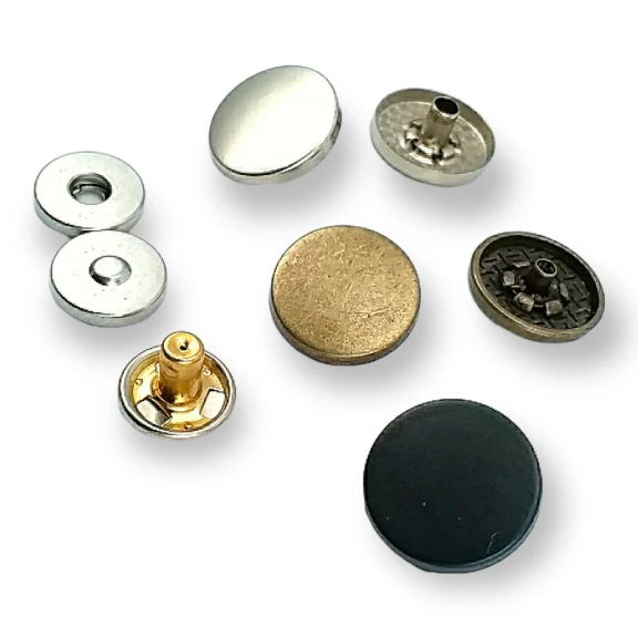 Mıknatıslı Çıtçıt 17 mm 4 lü Takım Düz Zamak ERMK018ZMK17