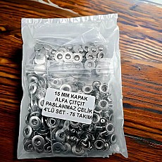 Alfa Çıtçıt Düğme 15 mm Paslanmaz Çelik Çıtçıt Düğme 75 Adet/Paket C0001PPK