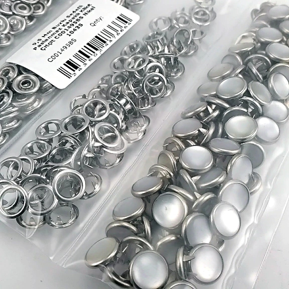 9,5 mm Prong Snaps Fastener Baby Pearlescent Snap Buttons 3/8" Stainless 100 Pcs/Pk C0095SPPK