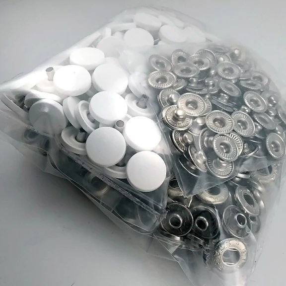 Alfa Çıtçıt Düğme 15 mm Plastik Kapak Saç 3 Alt Parça 144 Adet/Paket CPL0001PPK