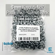 2 Nolu Paslanmaz Kuşgözü Gümüş Renk İç Çap 5 mm 1000 Ad/Paket ER0002PPK