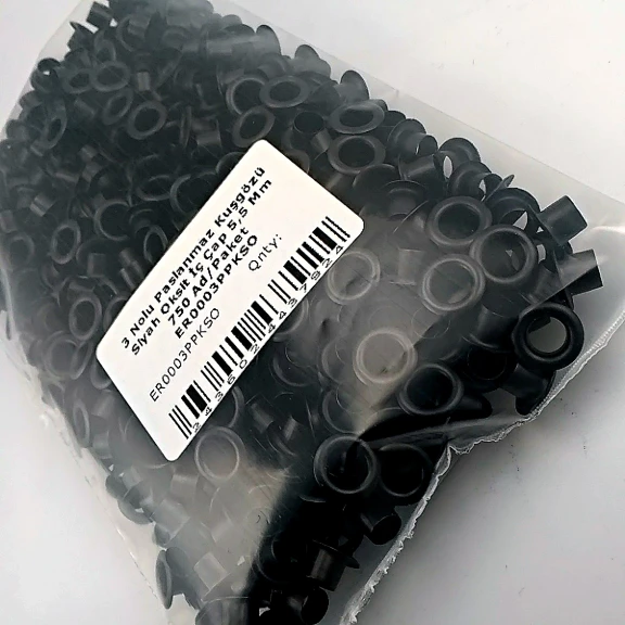 3 No Kuşgözü Paslanmaz Siyah Oksit İç Çap 5,5 mm 750 Ad/Paket ER0003PPKSO