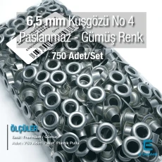 4 No Kuşgözü Gümüş - Nikel Paslanmaz 6,6 mm 750 Ad/Paket ER0004PPK