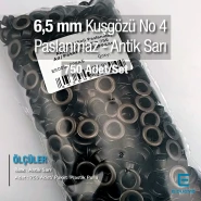 4 No Kuşgözü Antik Sarı Paslanmaz 6,5 mm 750 Ad/Paket ER0004PPKAS