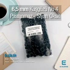 6 mm / 0.24 in Black Oxide Stainless Domed Eyelet – 750-Piece Pack ER0004PPKSO