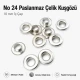 No 24 Kuşgözü Gümüş Nikel Paslanmaz Çelik İç Çap 10 mm 250 Adet/Paket ER0024PPK, tekstil ve çanta projeleri için ideal çözüm