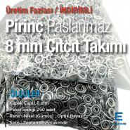 8 mm Bebe Çıt Çıtı 250 Adet Kirli Beyaz Renk Klikıt Çıtçıt ERBCLK0008PKBEYAZ