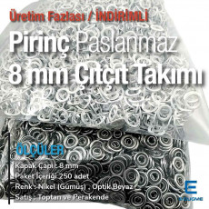 8 mm Bebe Çıt Çıtı 250 Adet Kirli Beyaz Renk Klikıt Çıtçıt ERBCLK0008PKBEYAZ