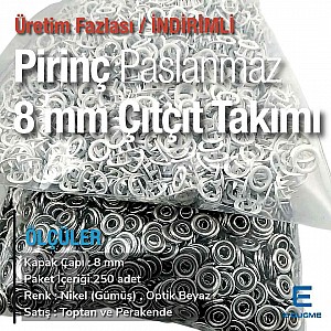 8 mm 0,31" Prong Snap Fasteners For Baby Clothes Off White Color 250 Pieces ERBCLK0008PKBEYAZ