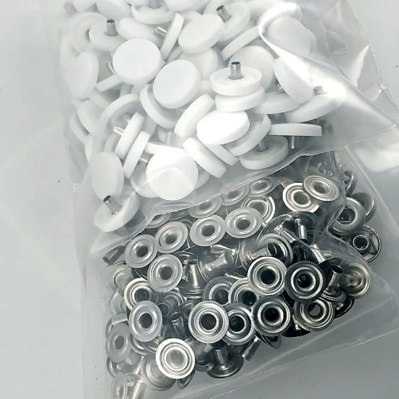 15 mm Plastik Beyaz Kapaklı Çıtçıt 100 adet/pkt ERC0015PWHT