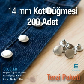 Jeans Button 14 mm 22L 35/64" Stainless 200 pcs/pkt ERK0140PPK