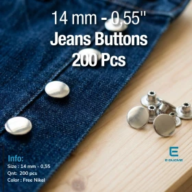 Jeans Button 14 mm 22L 35/64" Stainless 200 pcs/pkt ERK0140PPK