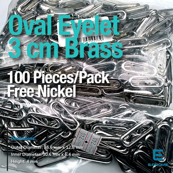 Oval Kuşgözü 3 cm Pirinç 100 Adet / Paket Nikel Renk EROV0030PRPromo