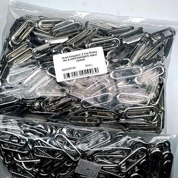 Oval Kuşgözü 3 cm Pirinç 100 Adet / Paket Nikel Renk EROV0030PRPromo