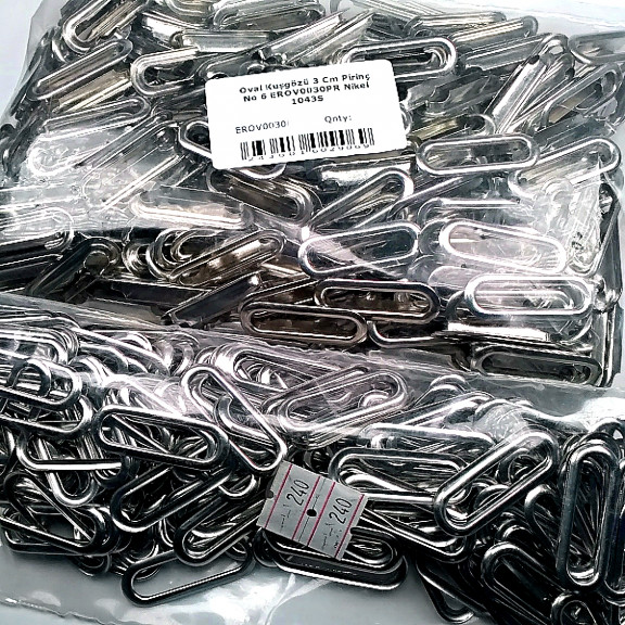 Oval Kuşgözü 3 cm Pirinç 100 Adet / Paket Nikel Renk EROV0030PRPromo