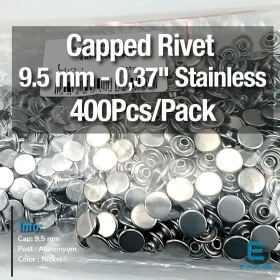 Kapaklı Perçin 9,5 mm Paslanmaz 400 Ad/Paket ERPER095PPK