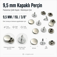 33,5 Çivili Perçin 9,5 mm Paslanmaz Çelik Kapaklı Alüminyum Çivili – Tekli Satış ERPER095P