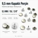33.5 Pin Rivet 9.5 mm Stainless Steel Cap Aluminum Pin for Leather Fabric Canvas