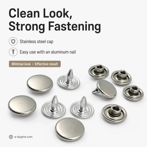 33.5 Pin Rivet 9.5 mm Stainless Steel Cap Aluminum Pin for Leather Fabric Canvas