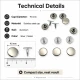 33.5 Pin Rivet 9.5 mm Stainless Steel Cap Aluminum Pin for Leather Fabric Canvas