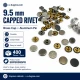 33.5 Pin Rivet 9.5 mm (0.37") Brass Cap Aluminum Nail Rivet for bags, leather goods, and textile accessories