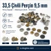 33,5 Çivili Perçin 9,5 mm Pirinç Kapaklı Alüminyum Çivili Premium – Çift Taraf kapaklı Tekli Satış ERPER095PRKAP