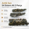 Antik Sarı Renk Paslanmaz 54 Sistem Alt 3 Parça 100 Adet/Paket ALT0054-3PANTS