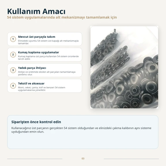Black Nikel Renk Paslanmaz 54 Sistem Çıtçıt Düğme, 3 Parça, 100 Adet/Paket, Tekstil ve Aksesuar Kullanımı için Uygun