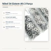 Nikel Renk Paslanmaz 54 Sistem Alt 3 Parça 100 Adet/Paket ALT0054-3PN