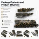 Antik Sarı Renk Pirinç 54 Sistem Alt 3 Parça 100 Adet/Paket, siyah oksit pirinç malzeme ile üretilmiş, çanta, mont ve