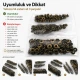 Antik Sarı Renk Pirinç 54 Sistem Alt 3 Parça 100 Adet/Paket, siyah oksit pirinç malzeme ile üretilmiş, çanta, mont ve