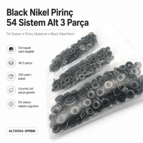 Black Nikel Renk Pirinç 54 Sistem Alt 3 Parça 100 Adet/Paket ALT0054-3PRBN