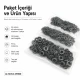 Black Nikel Renk Pirinç 54 Sistem Alt 3 Parça 100 Adet/Paket - Çıtçıt Düğme Aksesuarı