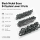Black Nikel Renk Pirinç 54 Sistem Alt 3 Parça 100 Adet/Paket - Çıtçıt Düğme Aksesuarı