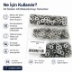 Nikel Renk Pirinç 54 Sistem Alt 3 Parça 100 Adet/Paket, montaj için uygun nikel renk saç metal parçalar